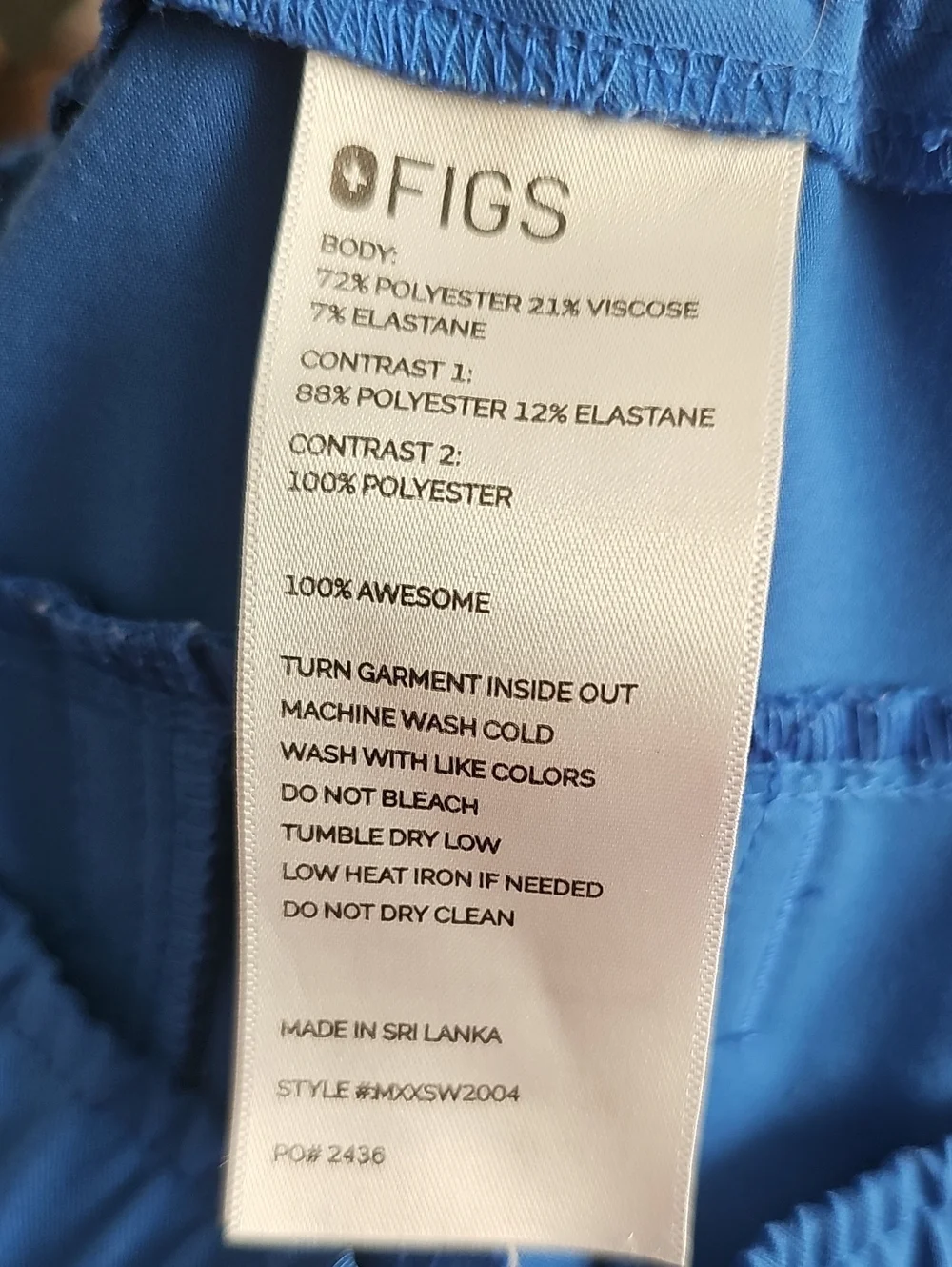 Figs Men's Royal Blue Tansen Scrub Jogger Pants with Drawstring